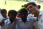 Coach football to children in Sri Lanka