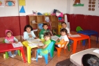 Volunteer in a daycare with children