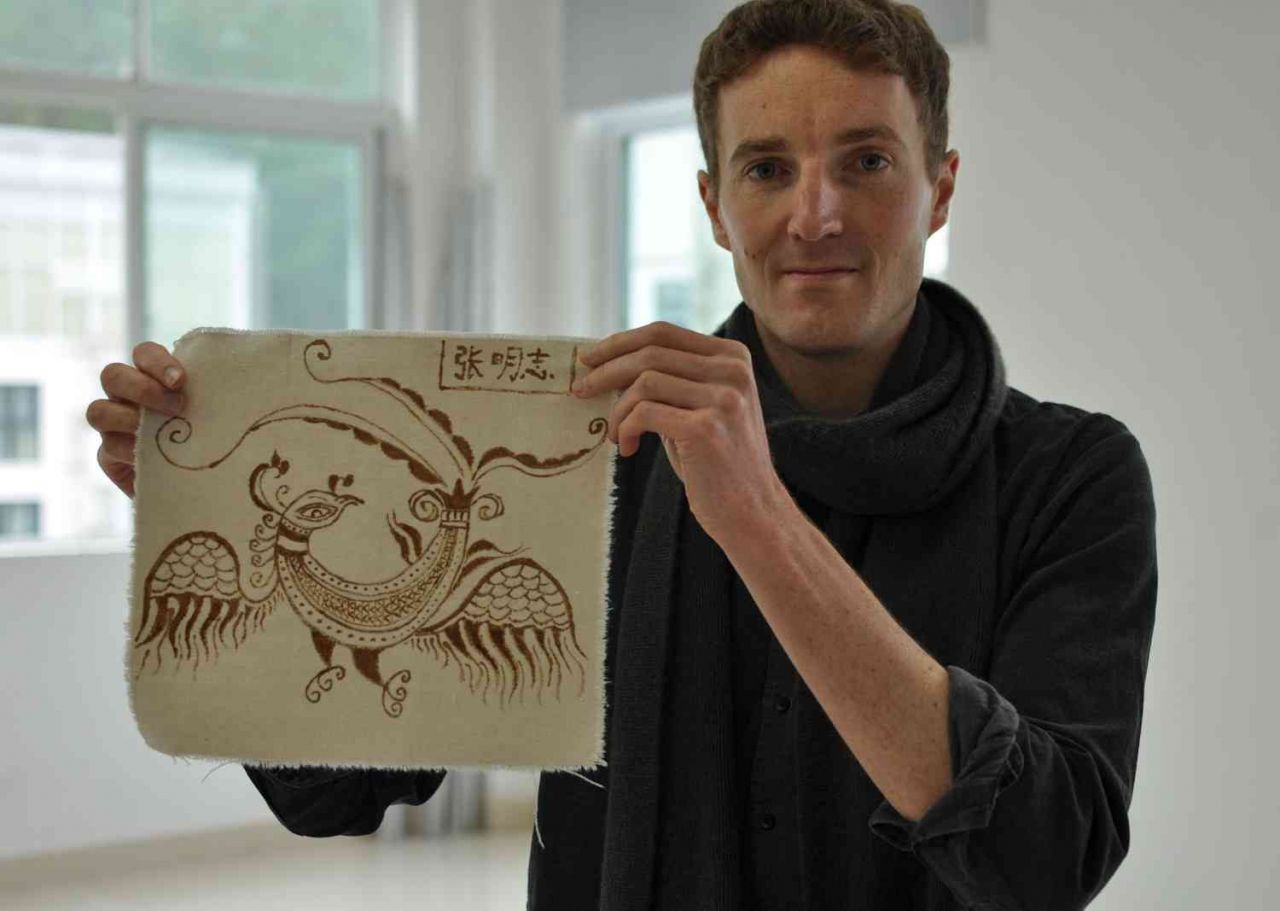 Batik Art - An international student showing his Chinese artwork