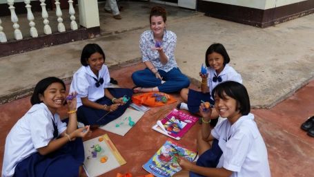 Arts & Crafts with the kids at Baan Leam Hoy School, Koh Samui